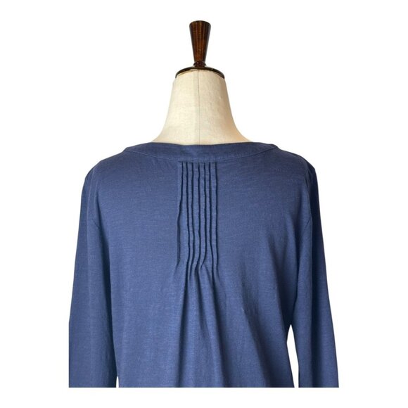 Lilly Pulitzer Dress Women Medium Navy Blue Knit Amberly Pintuck Tee Shirt Mini - Picture 4 of 9